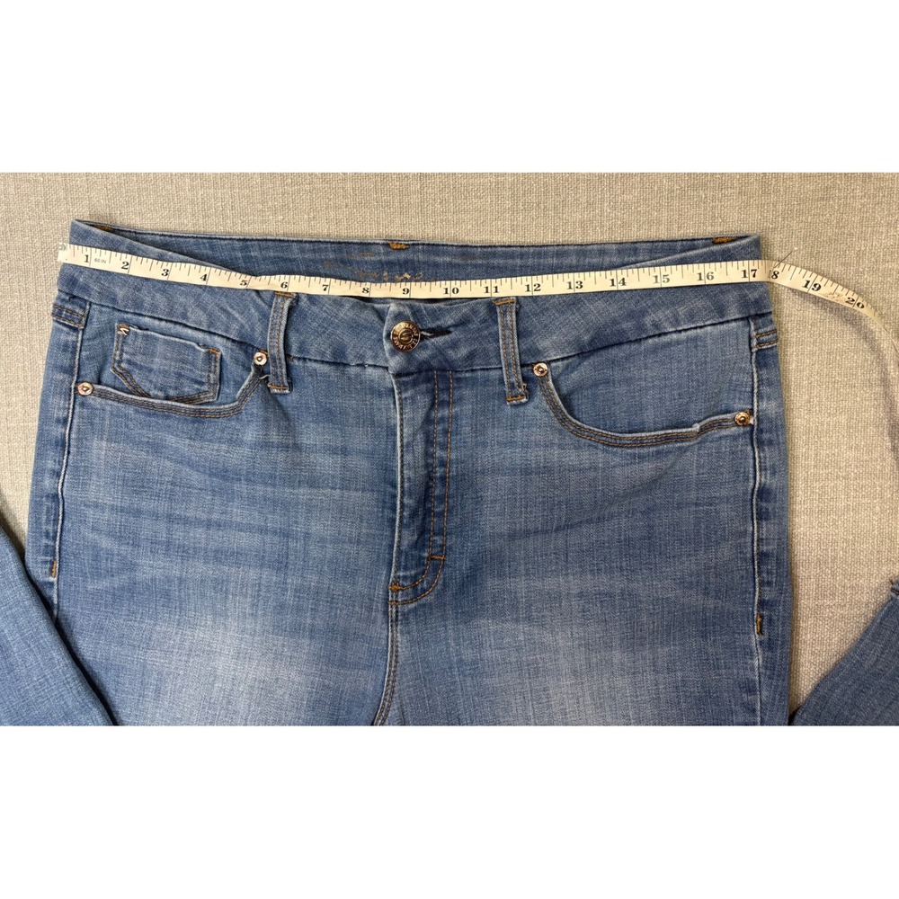 Seven7 Women Medium Wash Distressed High Rise Skinny Jeans Size 16 - Picture 8 of 15